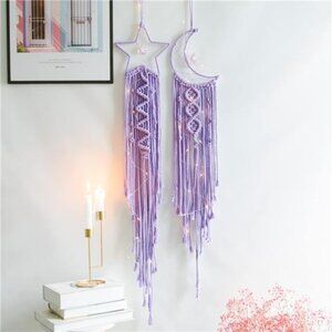 Star Moon Macrame Wall Pediments, Star Moon Dream Catcher, Boho Decor